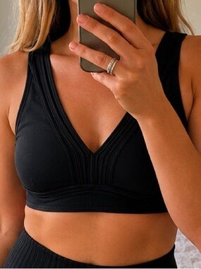 Lululemon Black Deep V Sports Bra Size 6